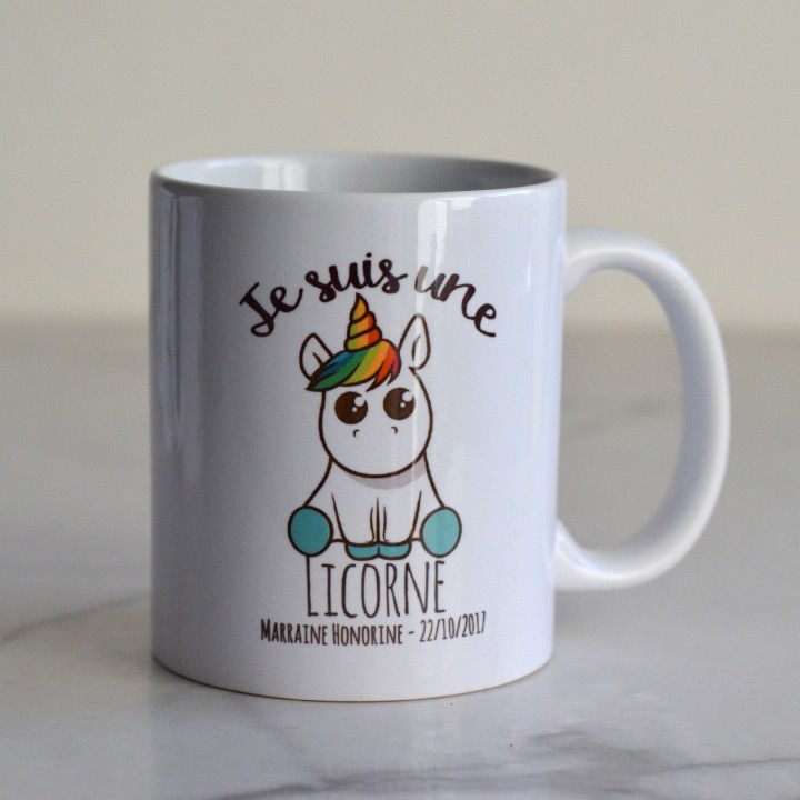 Mug blanc Licornasse - Moitié Licorne, Moitié...
