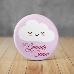 Badge Nuage Bientôt Grande Soeur