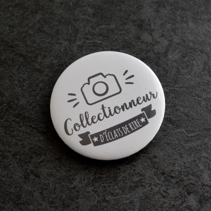 Badge Photographe - Collectionneur d'éclats de rire
