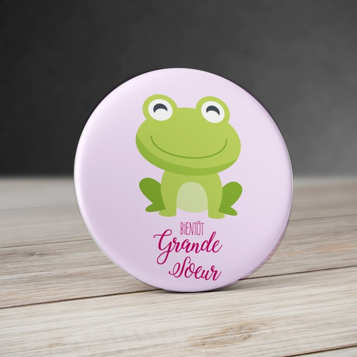 Badge Grenouille Bientôt Grande Soeur