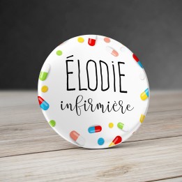 Badge Infirmière "Médicaments" avec prénom personnalisable