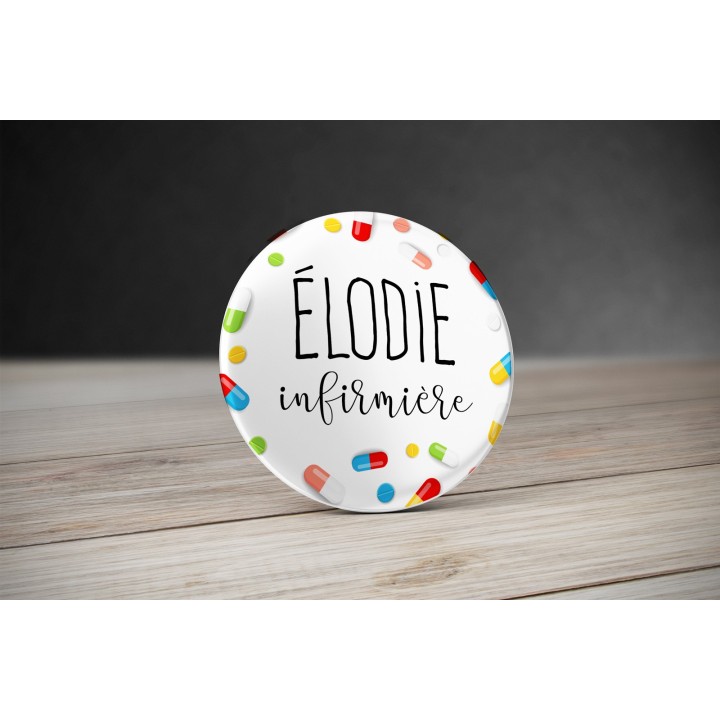 Badge Infirmière "Médicaments" avec prénom personnalisable