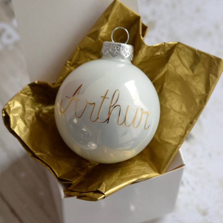 Boule de Noël personnalisable - Or