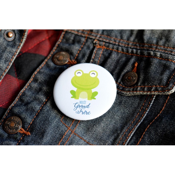 Badge Grenouille Bientôt Grand Frère