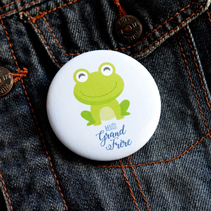 Badge Grenouille Bientôt Grand Frère