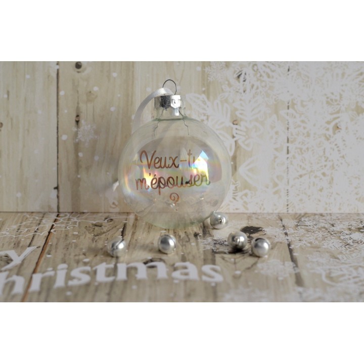 Boule de Noël Veux-tu m'épouser ? Idée Demande en mariage Noël
