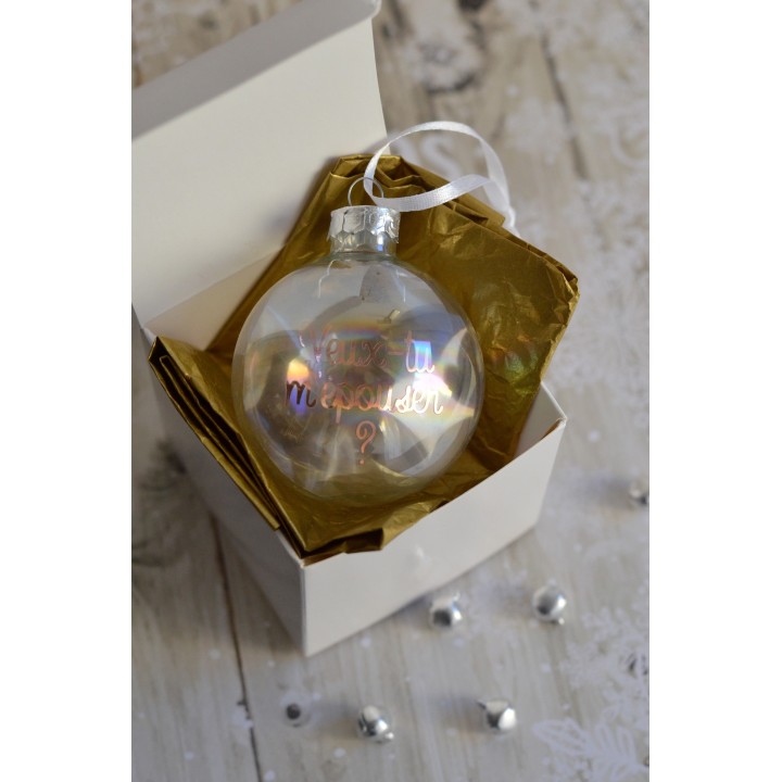 Boule de Noël Veux-tu m'épouser ? Idée Demande en mariage Noël