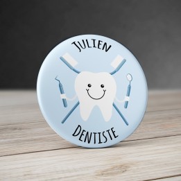 Badge Dentiste "Dent" avec prénom personnalisable