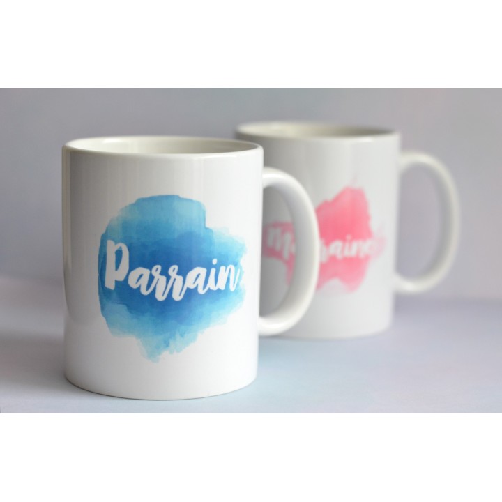 Mug Parrain - Modèle Aquarelle