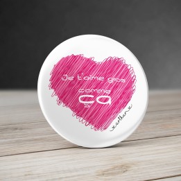 Aimant Je t'aime... 58 mm Personnalisable