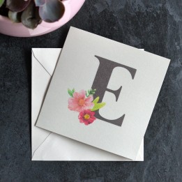 Carte personnalisée Lettre et fleurs