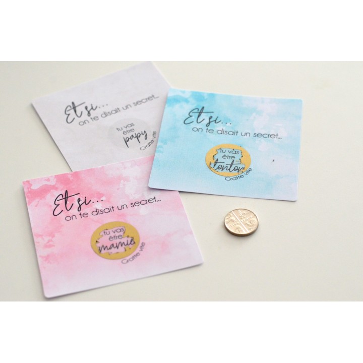 Carte à gratter annonce grossesse - Naissance