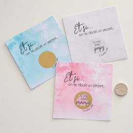 Carte à gratter annonce grossesse - Naissance