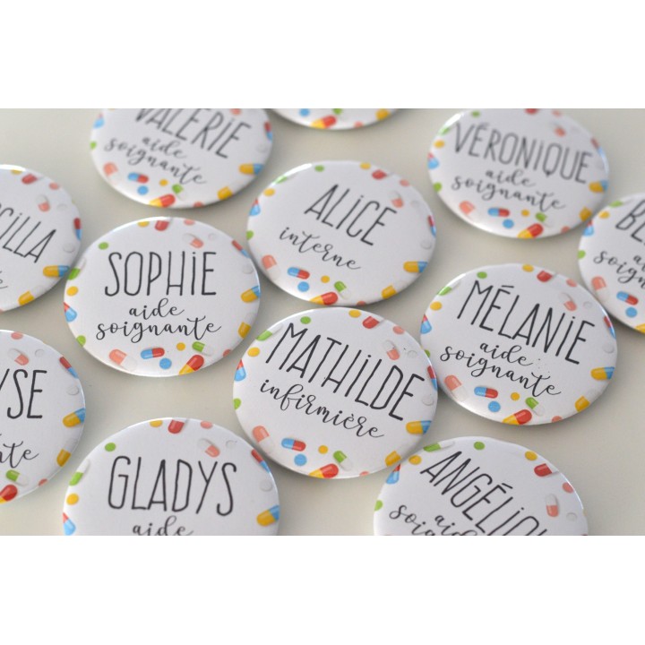 Badge Infirmière "Médicaments" avec prénom personnalisable