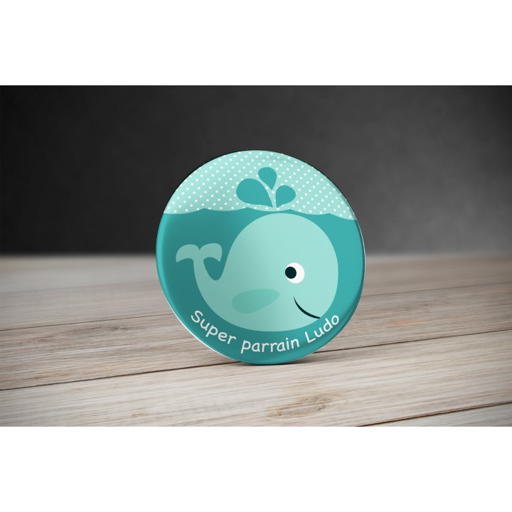 Badge personnalisé Baleine