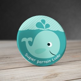 Badge personnalisé Baleine