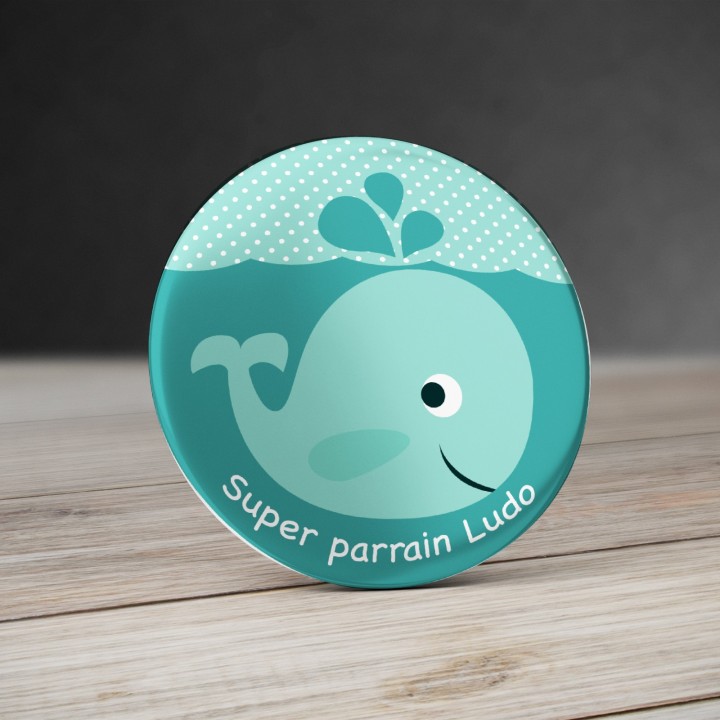 Badge personnalisé Baleine