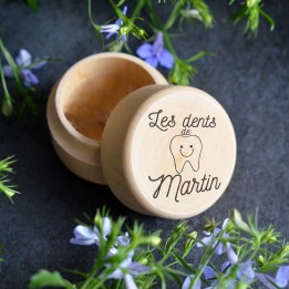 Boite à dents en bois personnalisée