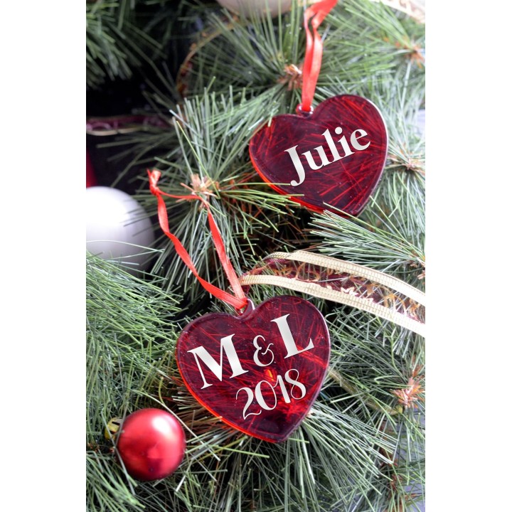 Décoration de Noël personnalisée - Coeur en verre