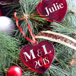 Décoration de Noël personnalisée - Coeur en verre