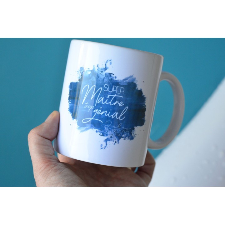 Mug Maître et aquarelle - Personnalisable