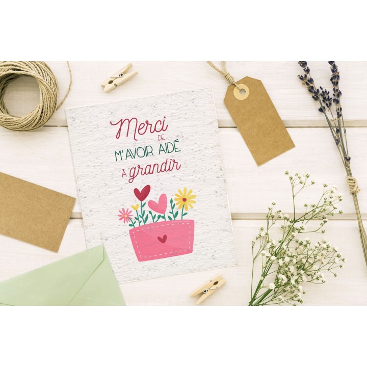 Carte à planter - Merci de m'aider à grandir