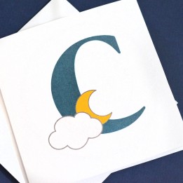 Carte personnalisée Lettre et Lune