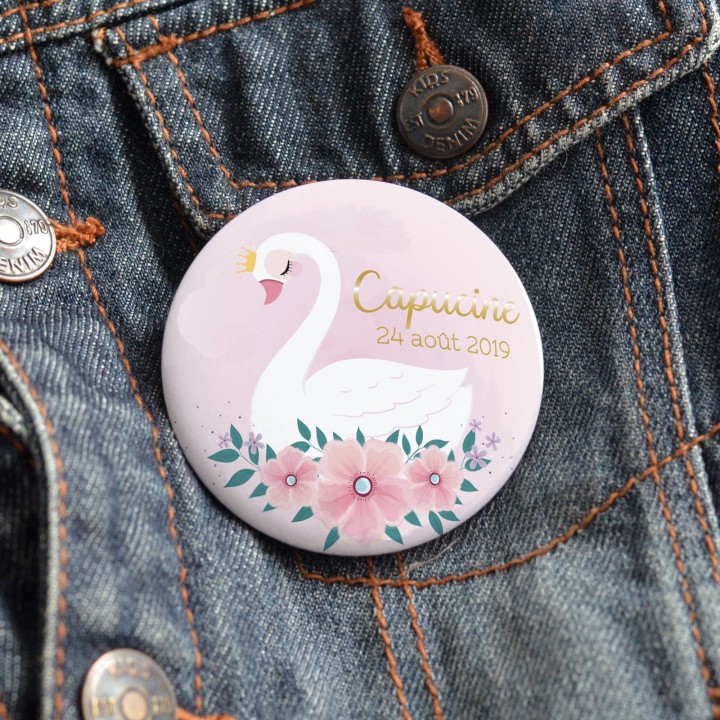Badge Cygne personnalisé
