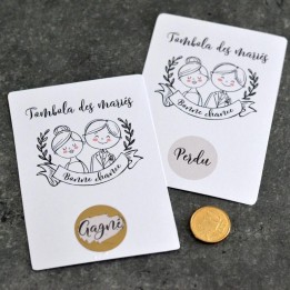 Cartes à gratter Tombola des mariés
