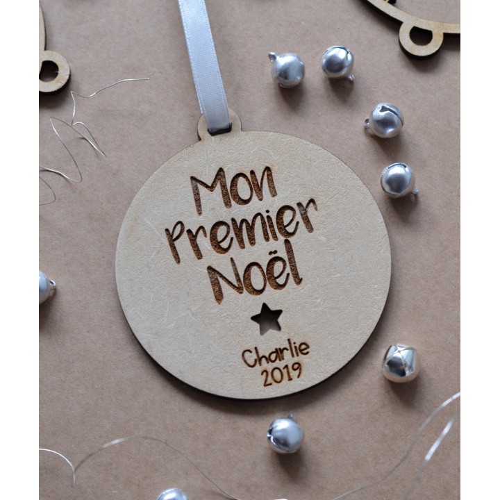 Décoration de Noël personnalisée en bois Mon Premier Noël