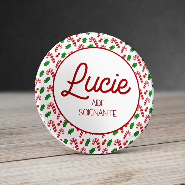 Badge Sucre d'orge - Noël