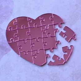 Puzzle Coeur Miroir Rose