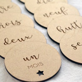 Carte étape en bois - Bébé et Grossesse