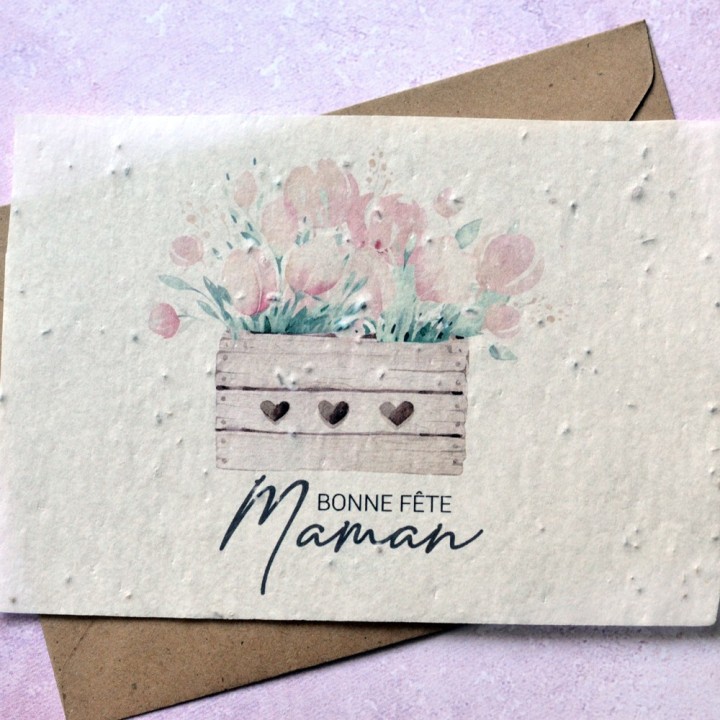 Carte à planter - Bonne fête Maman. Carte ensemencée Fête des mères