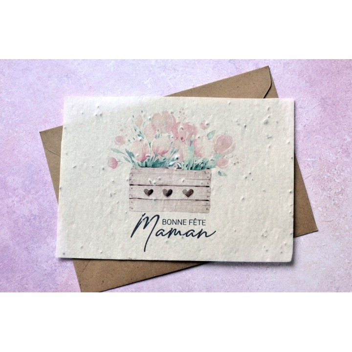 Carte à planter - Bonne fête Maman. Carte ensemencée Fête des mères