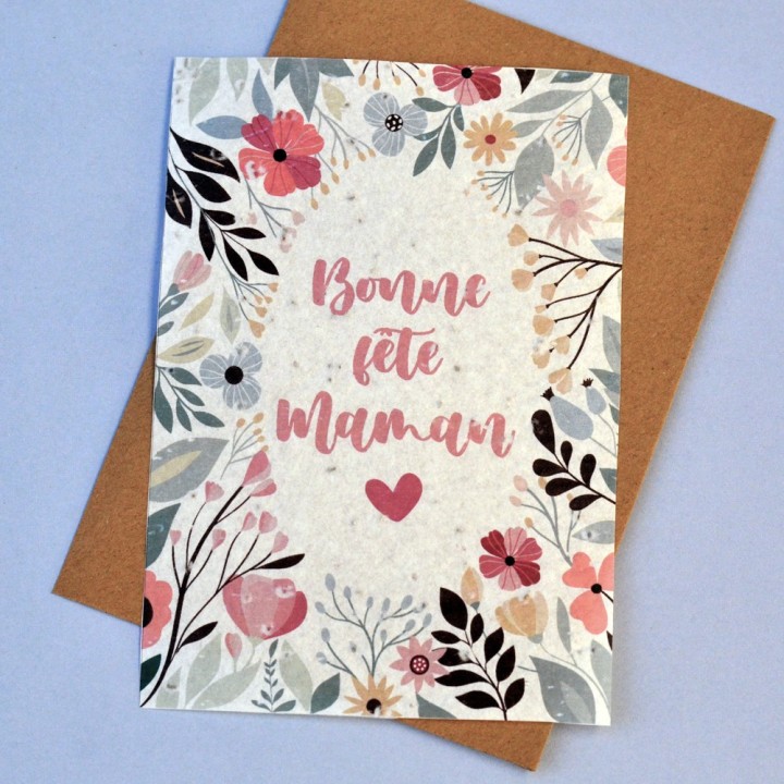 Carte à planter - Bonne fête Maman. Carte ensemencée Fête des mères