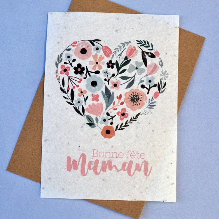 Carte à planter - Bonne fête Maman. Carte ensemencée Fête des mères