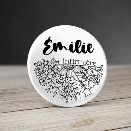 Badge Personnalisé Mandala avec prénom