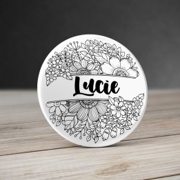 Badge Personnalisé Mandala avec prénom - V2