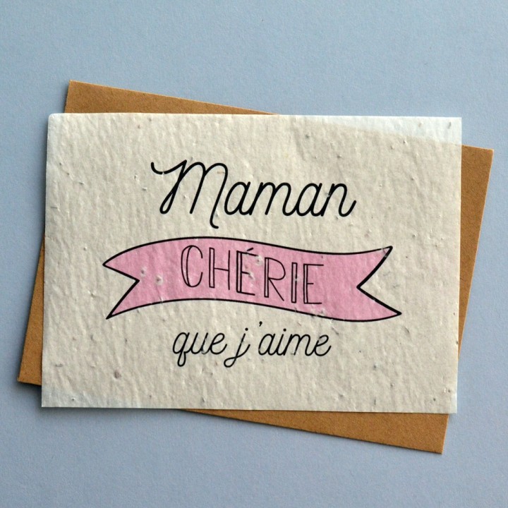 Carte à planter - Bonne fête Maman. Carte ensemencée Fête des mères