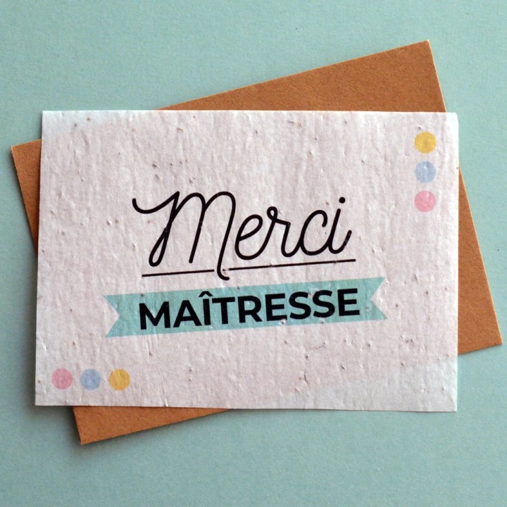 Carte à planter - Merci Maîtresse