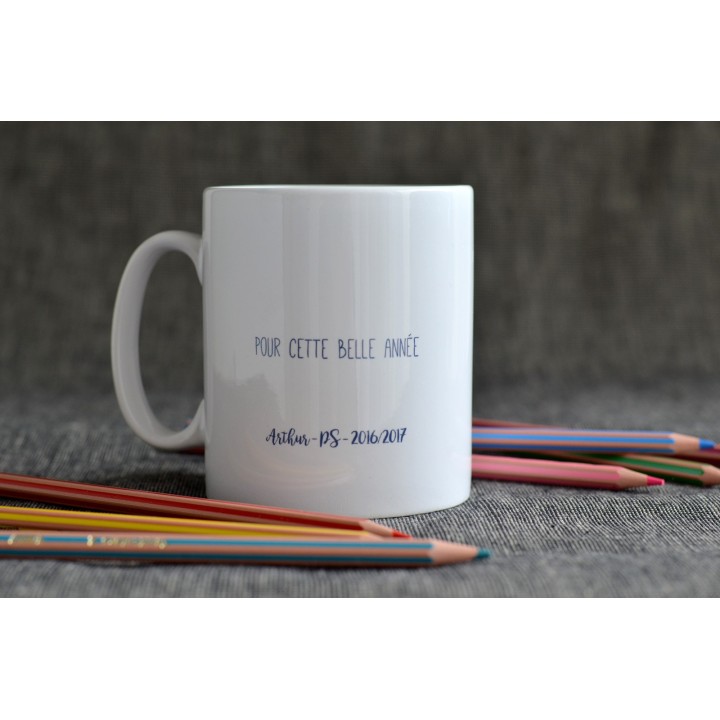 Mug "Merci Maitresse" Tasse Personnalisable - cadeau pour maitresse, maitre,