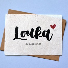 Carte à planter personnalisée Naissance