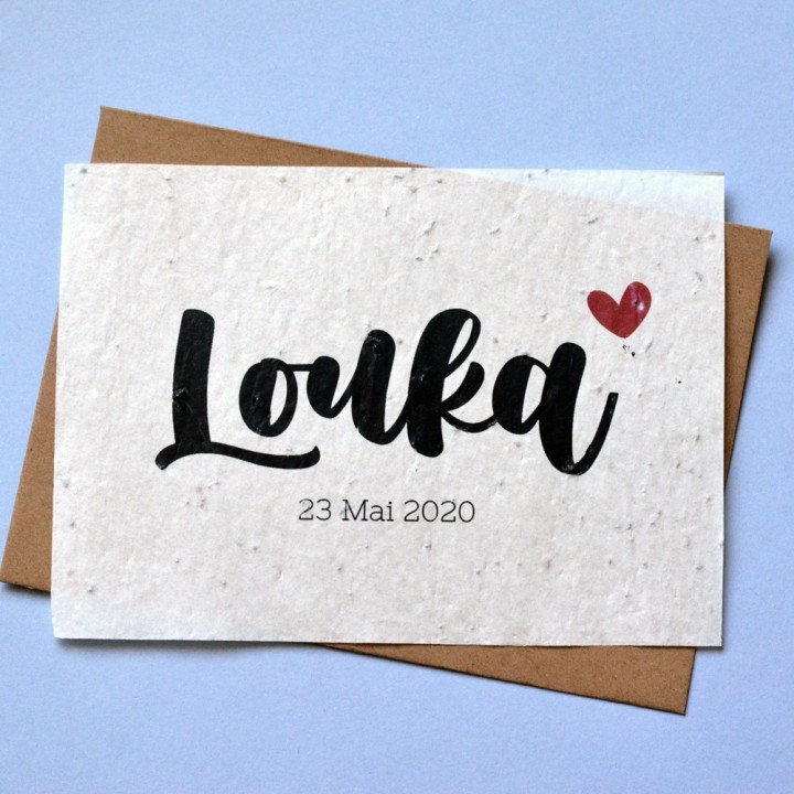 Carte à planter personnalisée Naissance