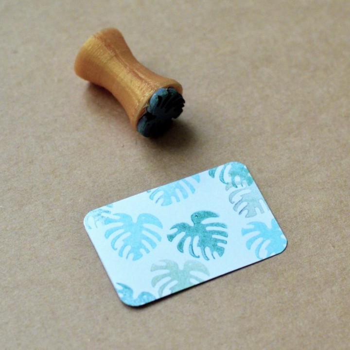 Mini Tampon Monstera pour bullet journal et papeterie créative