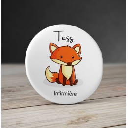 Badge Renard personnalisé - Badge infirmière personnalisé