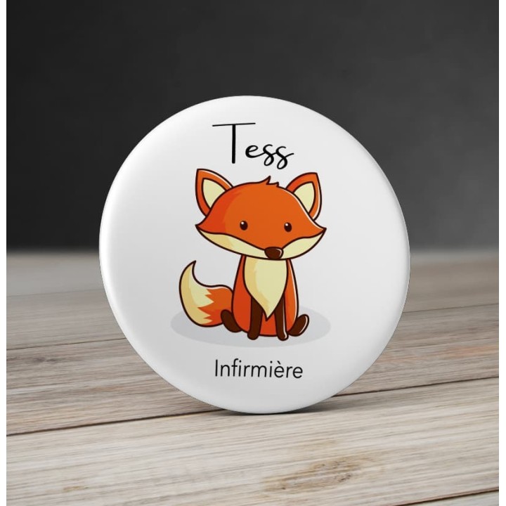 Badge Renard personnalisé - Badge infirmière personnalisé