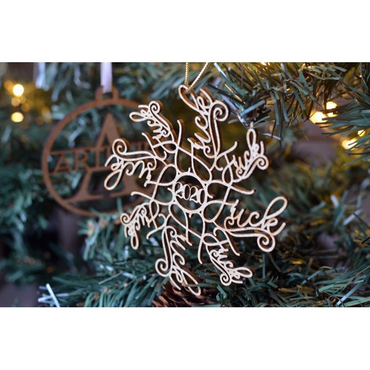 Décoration de Noël Flocon de Neige F*ck 2020