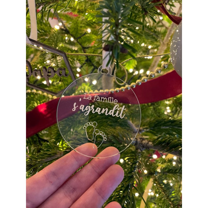 Décoration de Noël La famille s'agrandit - Annonce grossesse
