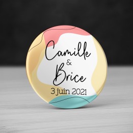 Badge mariage personnalisé - Multicolore